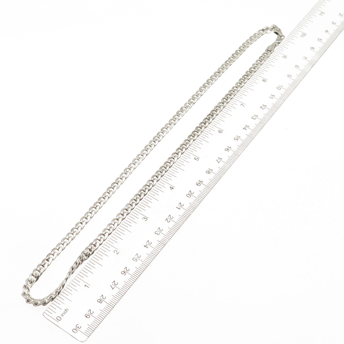925 Sterling Silver Vintage Italy Cuban Chain Necklace 20"