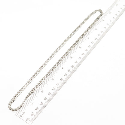 925 Sterling Silver Vintage Italy Cuban Chain Necklace 20"