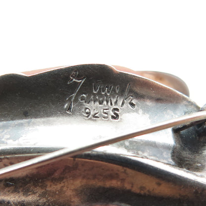 VIGGO WOLLNY JAMMIK 925S Sterling Silver Vintage Denmark Leaf Modernist Brooch