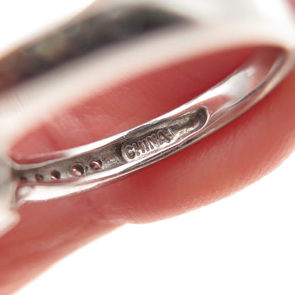 925 Sterling Silver Multi-Cut C Z Engagement Ring Size 5