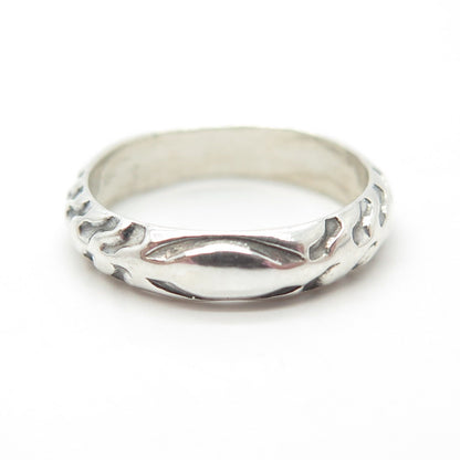 925 Sterling Silver Vintage Textured Band Ring Size 6.25