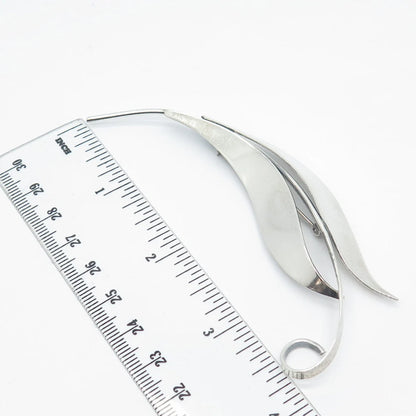 925 Sterling Silver Vintage BEAU Leaf Pin Brooch