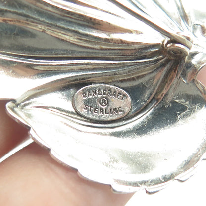 925 Sterling Silver Vintage Danecraft Leaf Floral Pin Brooch