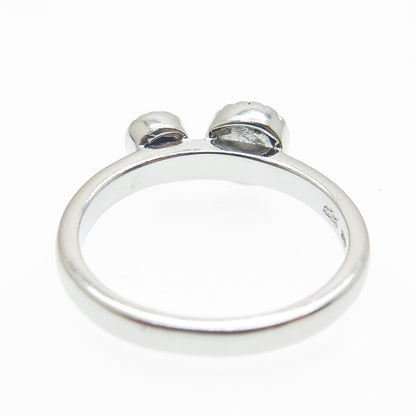 925 Sterling Silver Real Sapphire Gem & Colorful Enamel Evil Eye Ring Size 7.25