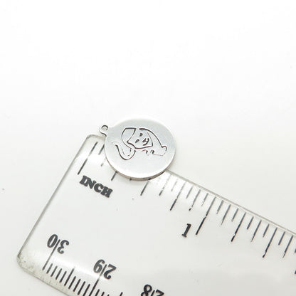 925 Sterling Silver USA Two In Town Wild Cat Charm Pendant