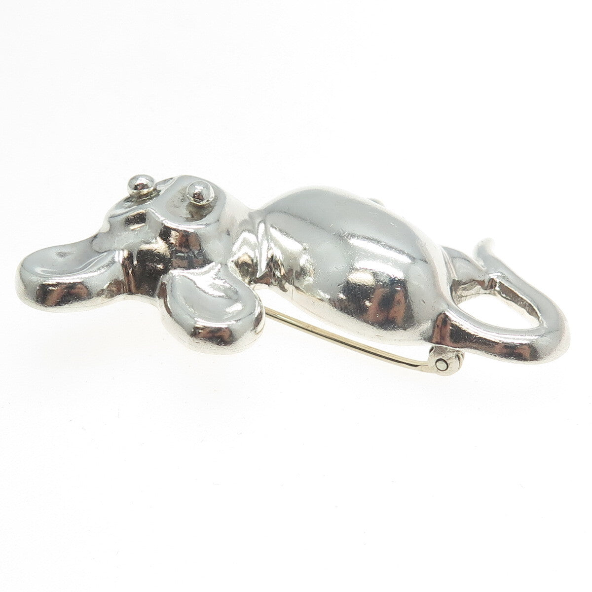 925 Sterling Silver Vintage Mexico Modernist Mouse Pin Brooch