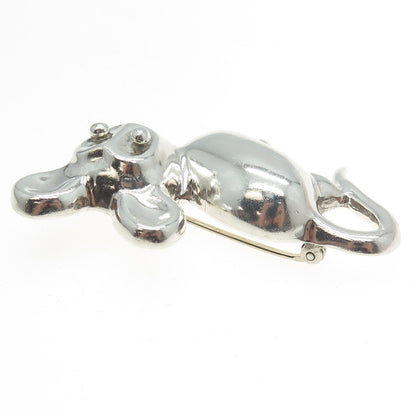 925 Sterling Silver Vintage Mexico Modernist Mouse Pin Brooch