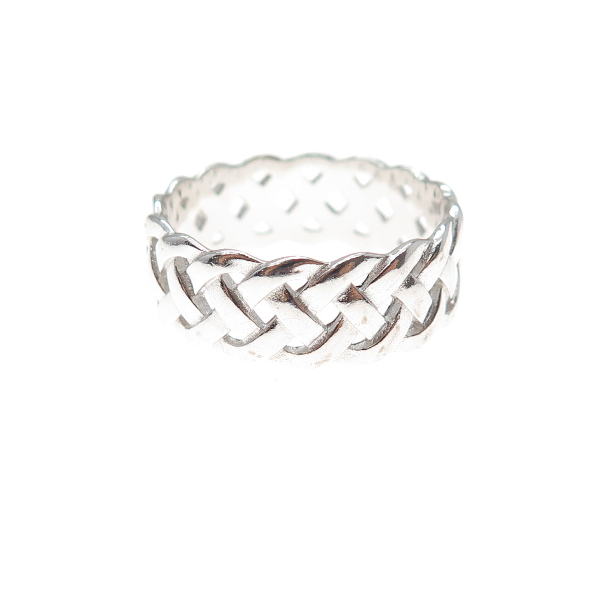 925 Sterling Silver Vintage Celtic Braided Band Ring Size 9.25