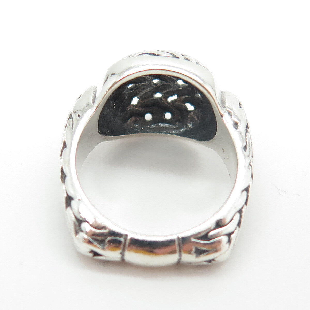 925 Sterling Silver Vintage Tiga Chain Link Ring Size 6.25