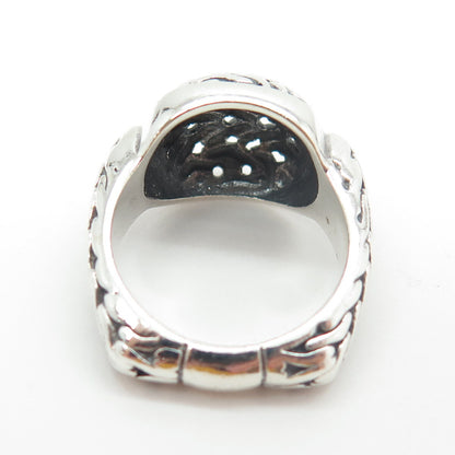 925 Sterling Silver Vintage Tiga Chain Link Ring Size 6.25