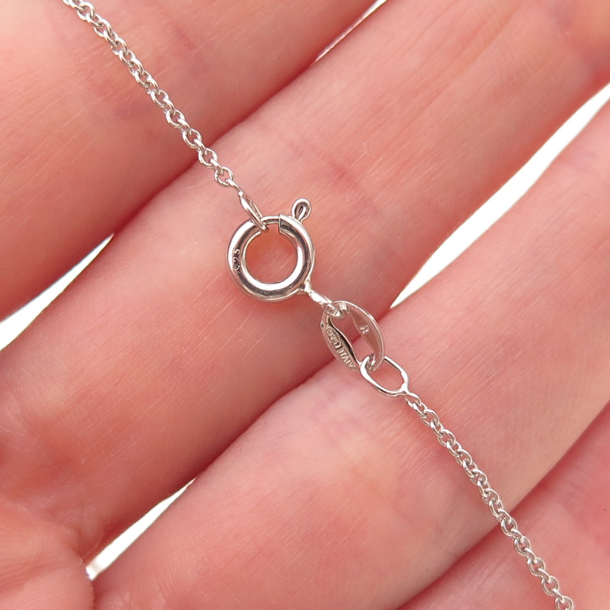 D'Joy 925 Sterling Silver Real Tanzanite & White Topaz Cable Chain Necklace 18"