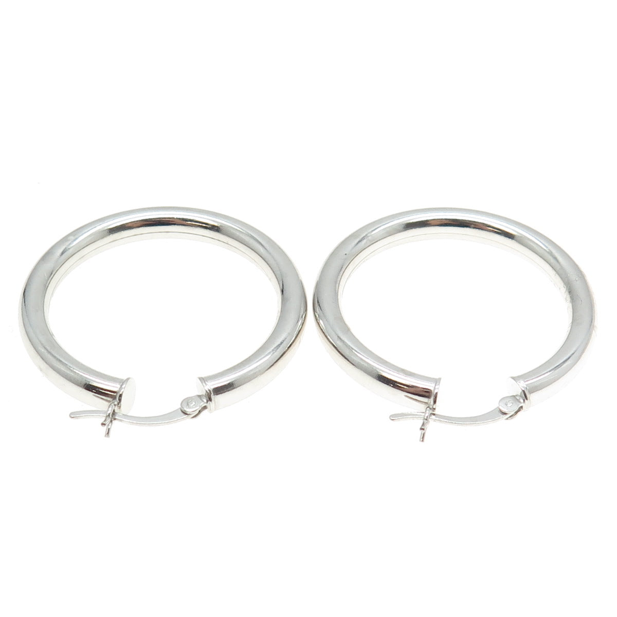 925 Sterling Silver Tube Hoop Earrings