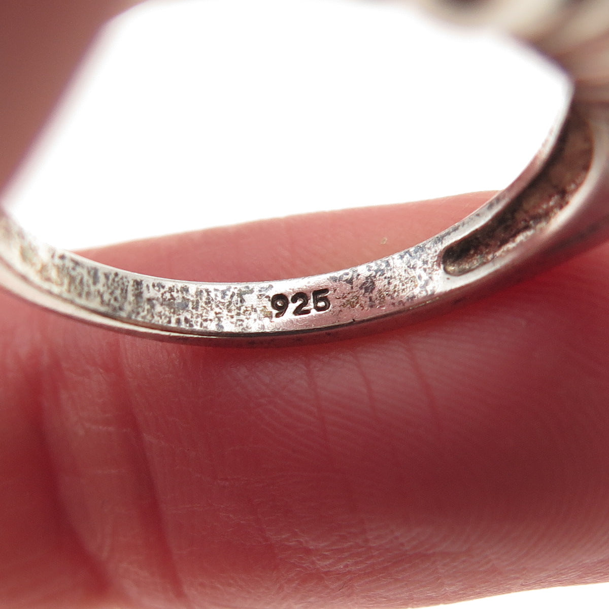 925 Sterling Silver Vintage Cushion-Cut Lavender C Z Ring Size 8.25