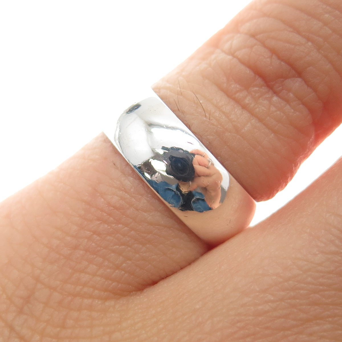 925 Sterling Silver Vintage Wedding Band Ring Size 4.75