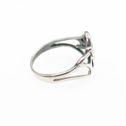 925 Sterling Silver Vintage Butterfly Couple Oxidized Ring Size 7.5