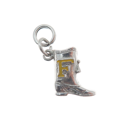 925 Sterling Silver Antique Enamel University of Florida Cowboy Boot 3D Pendant