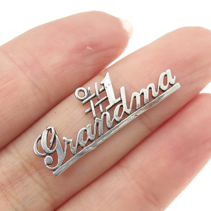 925 Sterling Silver Vintage "Grandma Number 1" Pendant