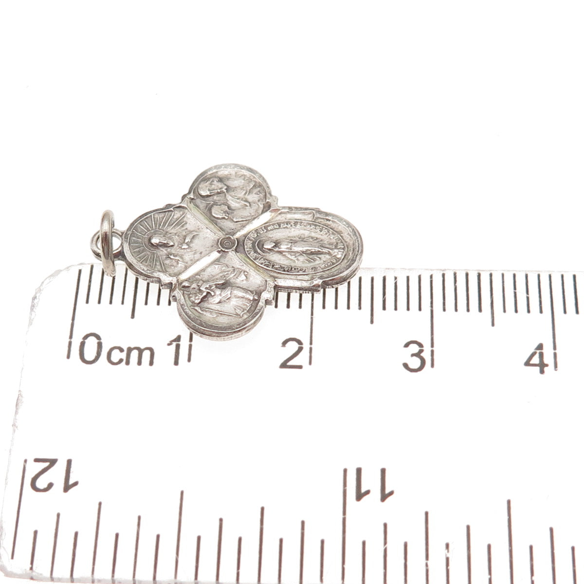 Atelier 925 Sterling Silver Antique Art Deco 4-Way Cross Oxidized Charm Pendant