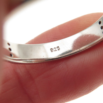 925 Sterling Silver Enamel Round-Cut C Z Band Ring Size 10