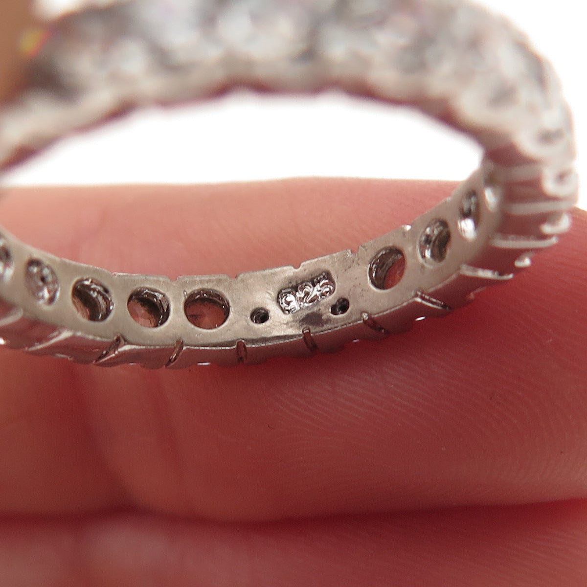 925 Sterling Silver Round-Cut C Z All Around Eternity Band Ring Size 7