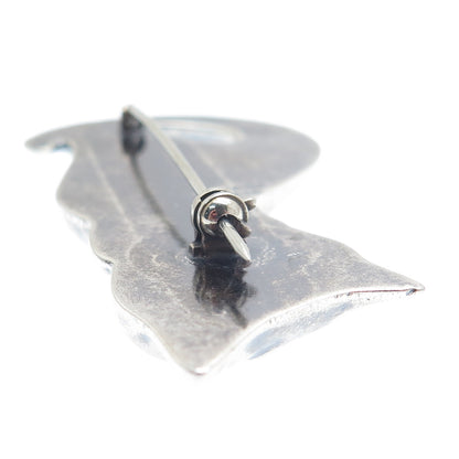 925 Sterling Silver Vintage Mexico Sitting Cat Oxidized Pin Brooch