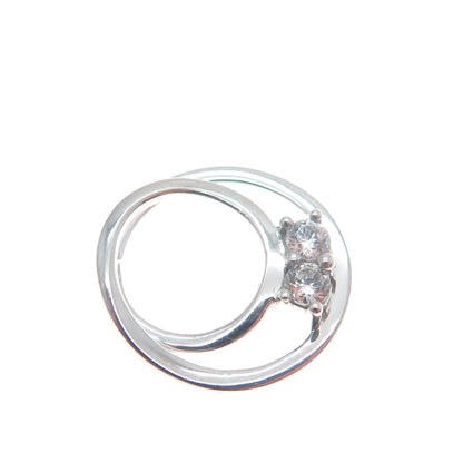 925 Sterling Silver Round-Cut Shaped C Z Spiral Slide Pendant