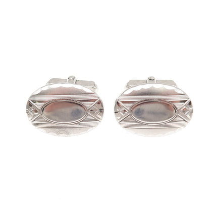 Anson 925 Sterling Silver Antique Art Deco Oval Cufflinks