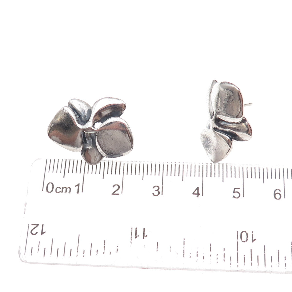 Angela Cummings 925 Sterling Silver Vintage Orchid Floral Omega Back Earrings