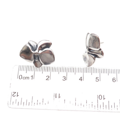 Angela Cummings 925 Sterling Silver Vintage Orchid Floral Omega Back Earrings