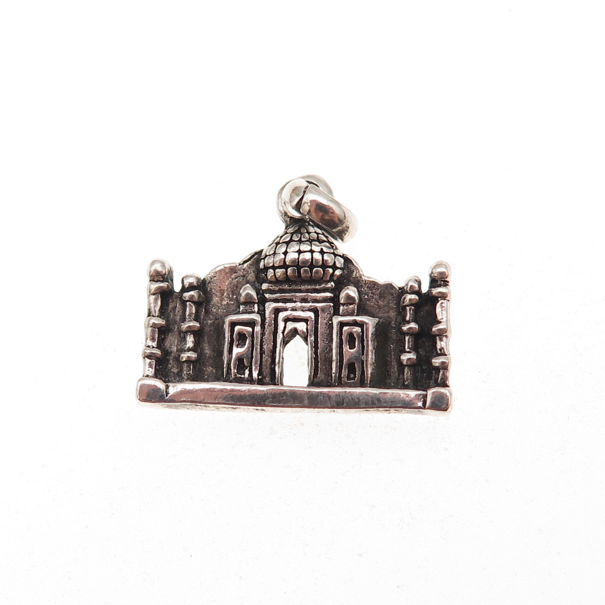 925 Sterling Silver Vintage Taj Mahal Oxidized Charm Pendant