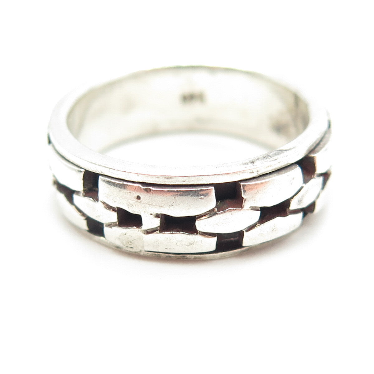 925 Sterling Silver Vintage Brisk Band Ring Size 10.25