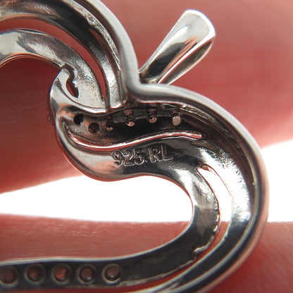 RICHLINE 925 Sterling Silver Real Round-Cut Diamond Heart Charm Pendant