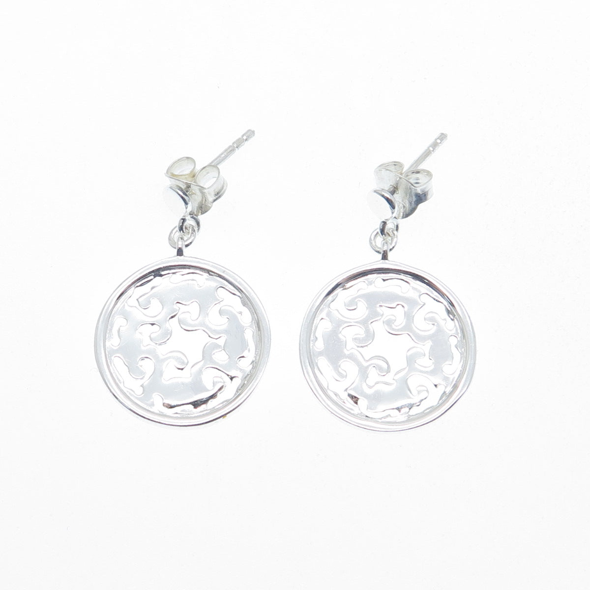 MWS Mark Wasserman Samara 925 Sterling Silver Vintage Ornate Dangle Earrings