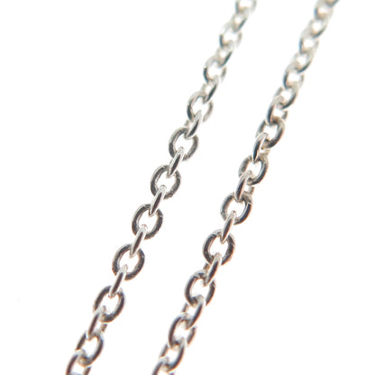 925 Sterling Silver Italy Spider Web Tag Cable Chain Necklace 18"