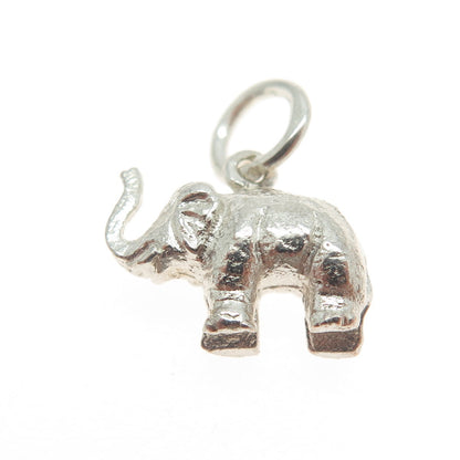 925 Sterling Silver Vintage Elephant Minimalist Charm Pendant
