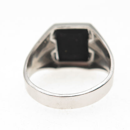 Gainsboro Sterling Antique Art Deco Real Hematite Roman Warrior Ring Size 11.75