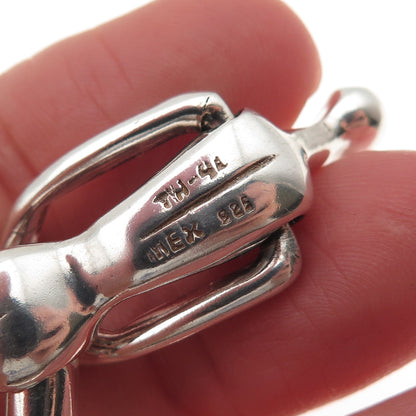 925 Sterling Silver Vintage Modernist Woman Articulated Charm Pendant