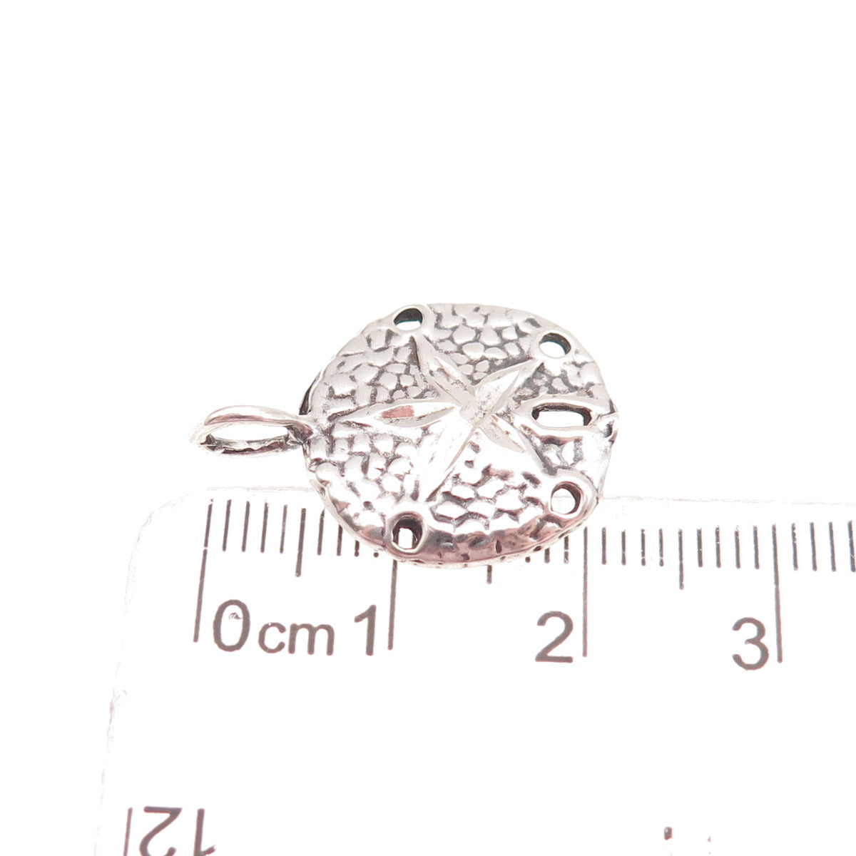925 Sterling Silver Vintage Sand Dollar Oxidized Charm Pendant