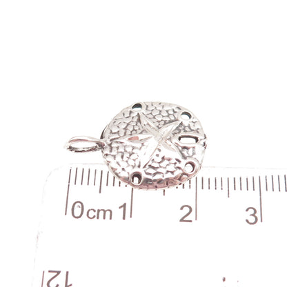 925 Sterling Silver Vintage Sand Dollar Oxidized Charm Pendant