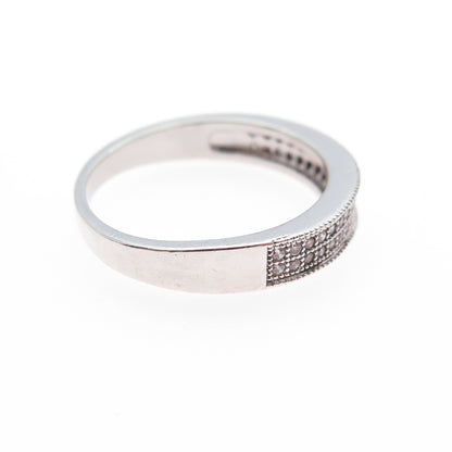 925 Sterling Silver Round-Cut C Z Half Eternity Band Ring Size 7