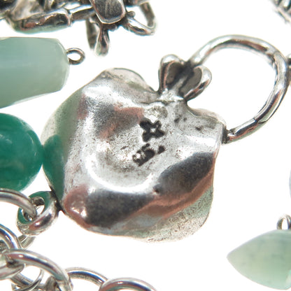 SAJEN & SUNWEST 925 Sterling Silver Vintage Real Multi-Gem Sea Life Bracelet 7"