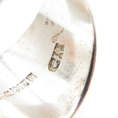 925 Sterling Silver Vintage CII Mexico Modernist Hammered Ring Size 8