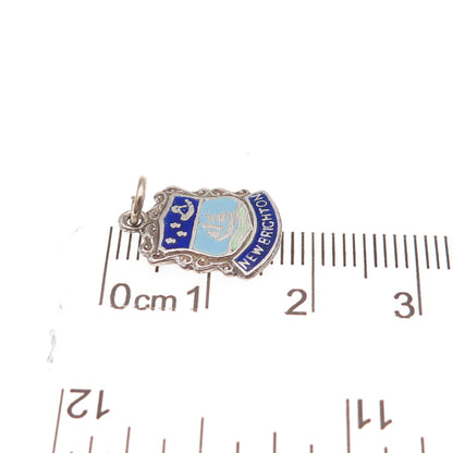 925 Sterling Silver Vintage Enamel New Brighton Charm Pendant