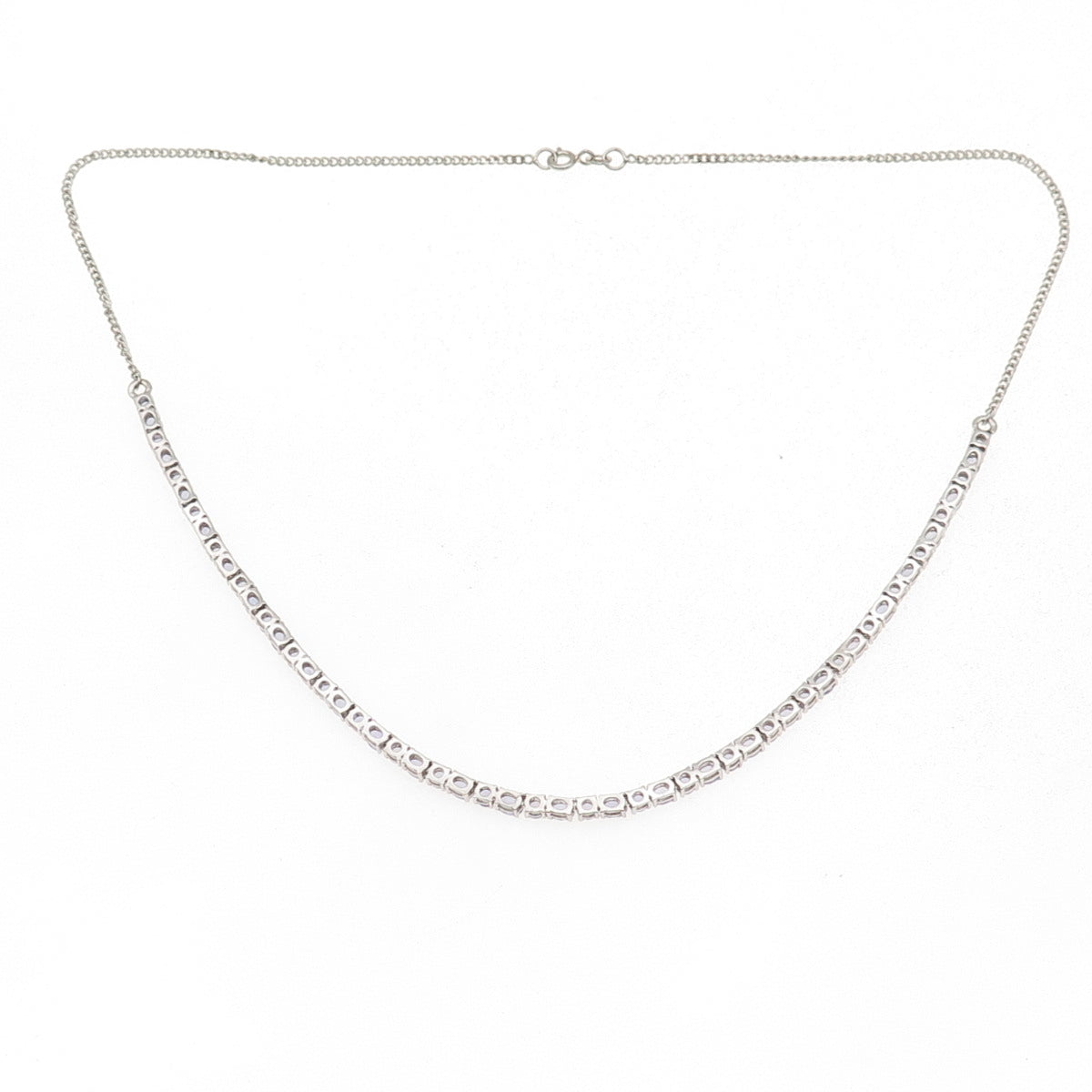 Chuck Clemency Sterling Silver Real Tanzanite Tennis & Curb Chain Necklace 18"