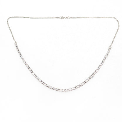Chuck Clemency Sterling Silver Real Tanzanite Tennis & Curb Chain Necklace 18"