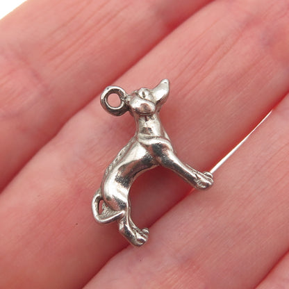925 Sterling Silver Vintage Rhodesian Ridgeback Dog 3D Mini Charm Pendant