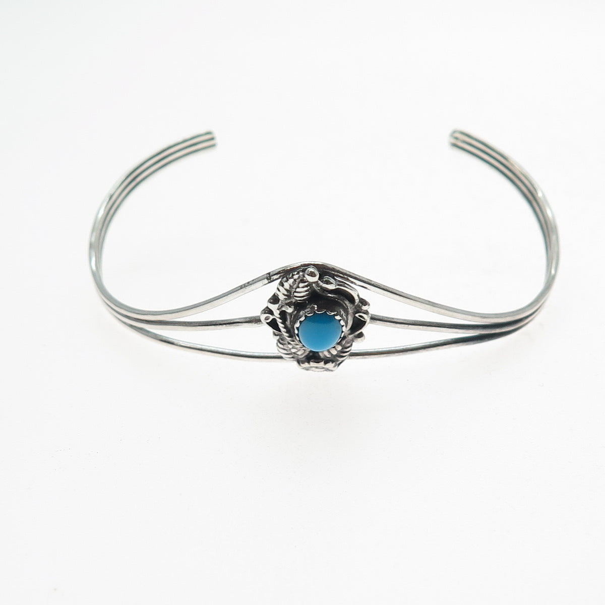 PRAIRIE FIRE Old Pawn 925 Sterling Vintage Turquoise Adjustable Bracelet 6.25"