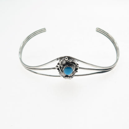 PRAIRIE FIRE Old Pawn 925 Sterling Vintage Turquoise Adjustable Bracelet 6.25"