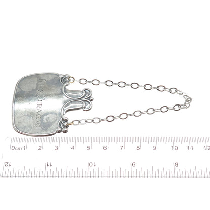 925 Sterling Silver Antique Art Deco Blue Curacao Bottle Tag #353