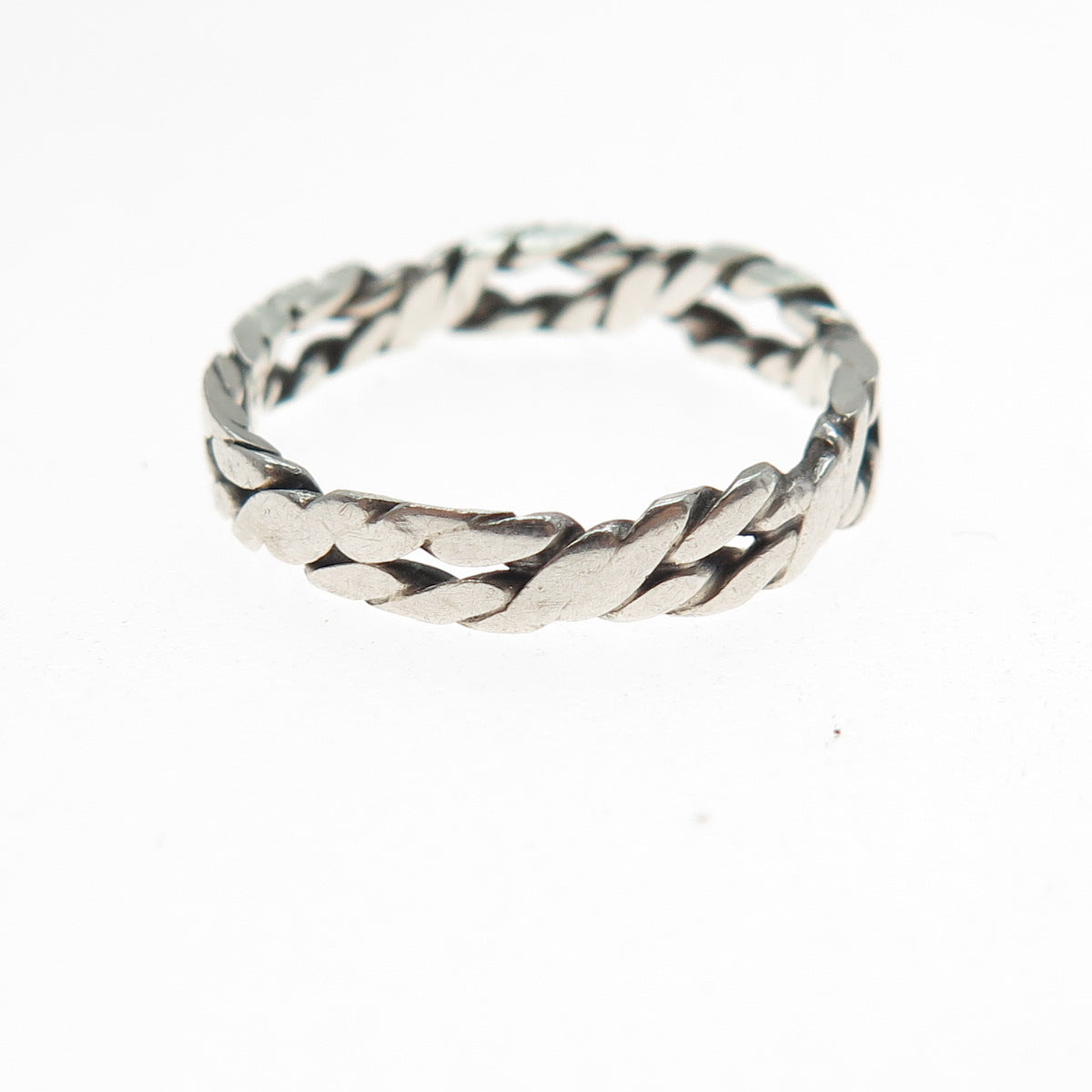 925 Sterling Silver Vintage Twisted Rope Braided Band Ring Size 6.25